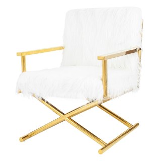 Kare Design KARE fotel MR. FLUFFY biały / złoty