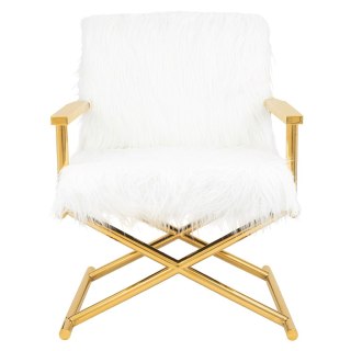 Kare Design KARE fotel MR. FLUFFY biały / złoty