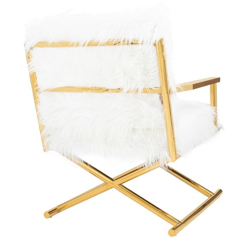Kare Design KARE fotel MR. FLUFFY biały / złoty