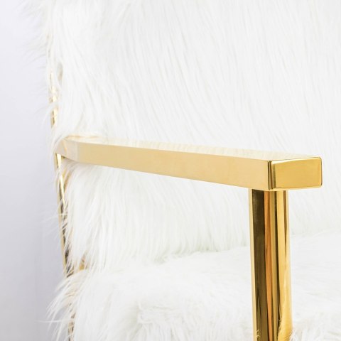Kare Design KARE fotel MR. FLUFFY biały / złoty