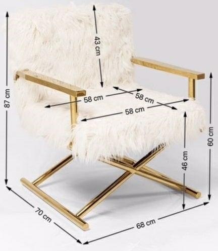 Kare Design KARE fotel MR. FLUFFY biały / złoty