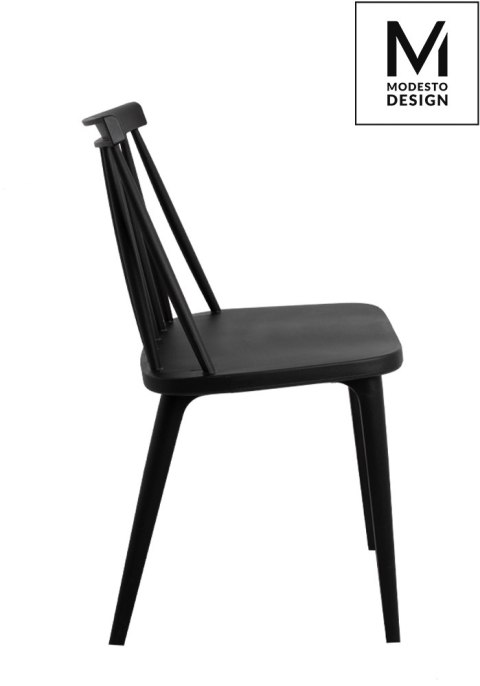 Modesto Design MODESTO krzesło RIBS BLACK czarne - polipropylen