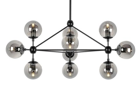Moosee MOOSEE lampa wisząca PLANETARIO 10 czarna - klosze dymione