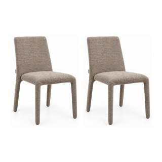 King Home Zestaw 2 krzeseł ALYA brązowy / taupe
