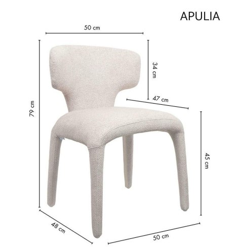 King Home Zestaw 4 krzeseł APULIA beżowy