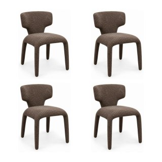King Home Zestaw 4 krzeseł APULIA brązowy / taupe