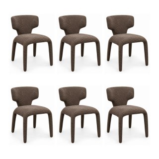 King Home Zestaw 6 krzeseł APULIA brązowy / taupe