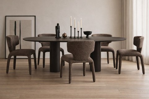 King Home Zestaw 6 krzeseł APULIA brązowy / taupe