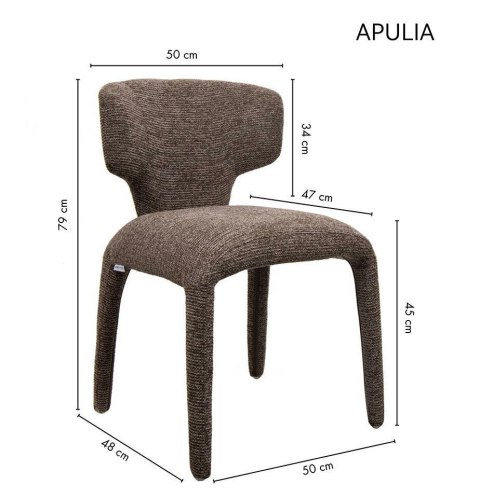 King Home Zestaw 6 krzeseł APULIA brązowy / taupe