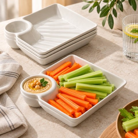 SHP Zestaw 4 talerzyków na przekąski SHP TAPAS biały