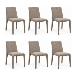 King Home Zestaw 6 krzeseł ALYA brązowy / taupe