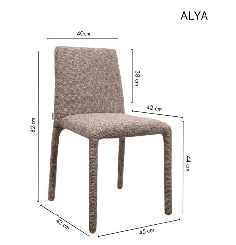 King Home Zestaw 6 krzeseł ALYA brązowy / taupe