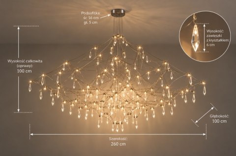 Moosee MOOSEE lampa wisząca CONSTELATION 100 - LED, stal szczotkowana