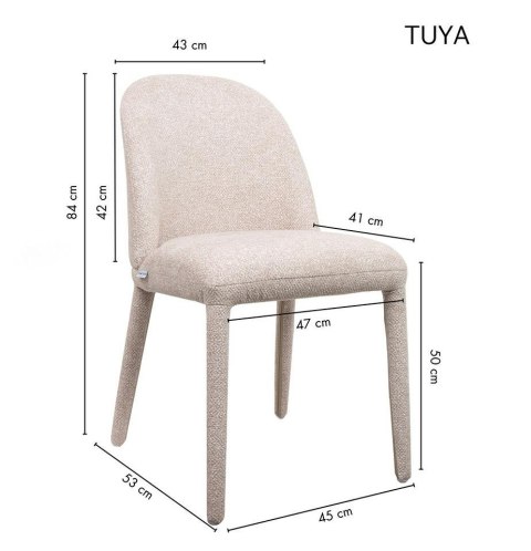 King Home Zestaw 2 krzeseł TUYA beżowy