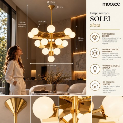 Moosee MOOSEE lampa wisząca SOLEI złota