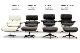 King Home Fotel LOUNGE HM biały / orzech z podnóżkiem biały