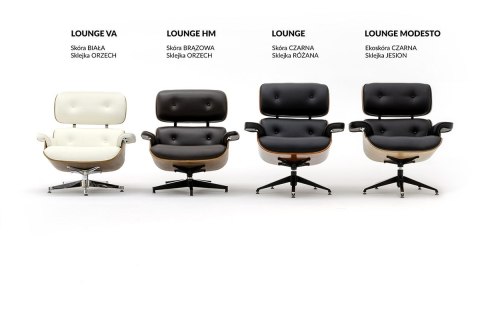 King Home Fotel LOUNGE HM biały / orzech z podnóżkiem biały