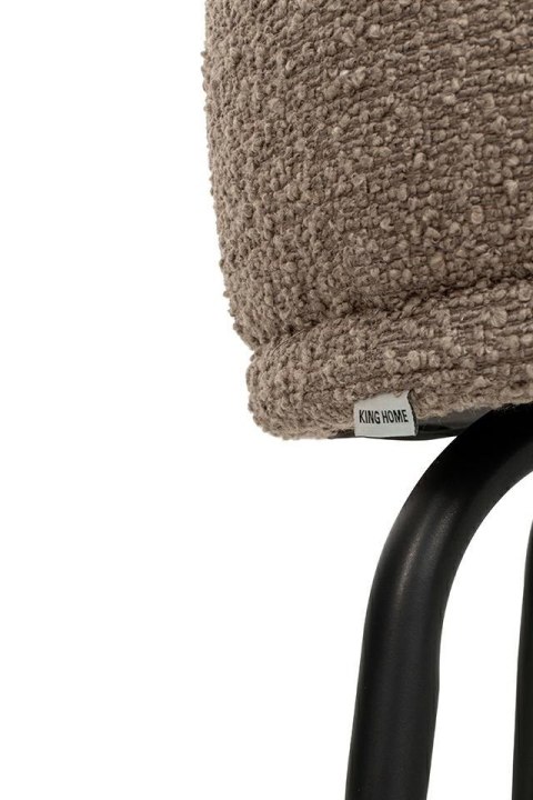 King Home Fotel TEDDY GRAND z podnóżkiem ciemny brązowy - stal