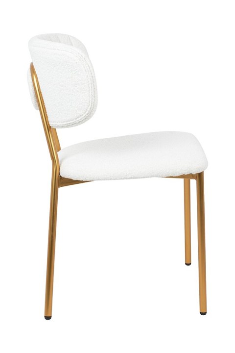 King Home Krzesło FABIOLA BOUCLE białe