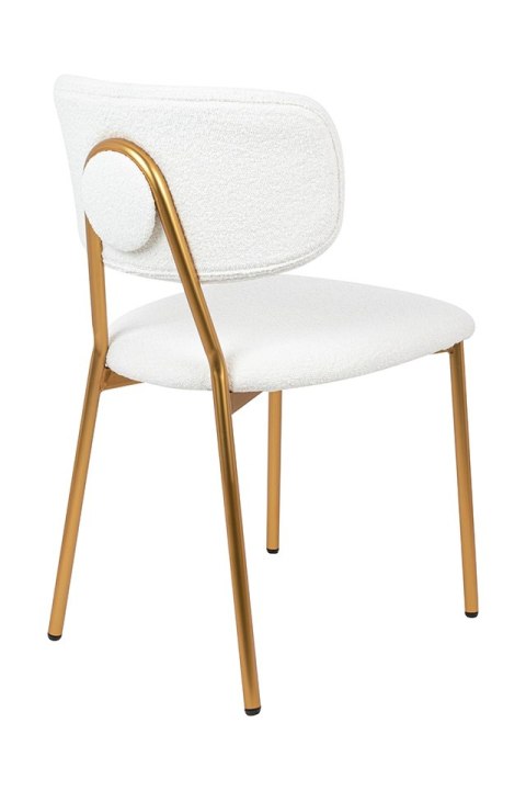 King Home Krzesło FABIOLA BOUCLE białe