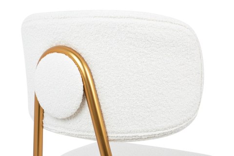 King Home Krzesło FABIOLA BOUCLE białe