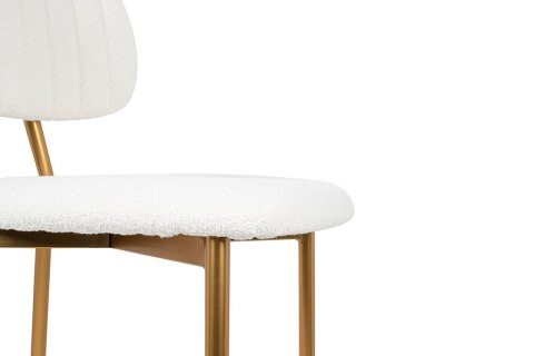King Home Krzesło FABIOLA BOUCLE białe