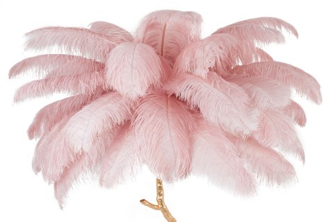 King Home Lampa podłogowa TIFFANY 175 różowa mosiądz / naturalne pióra