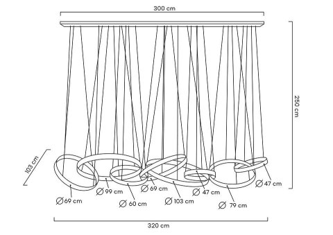 Moosee MOOSEE lampa wisząca LIBERTY LINE 8 złota