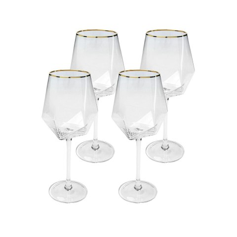 Kare Design KARE komplet 4 kieliszków do wina DIAMOND RIM 525 ml
