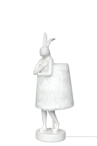 Kare Design KARE lampa stołowa RABBIT FUR 50 cm biała / srebrna