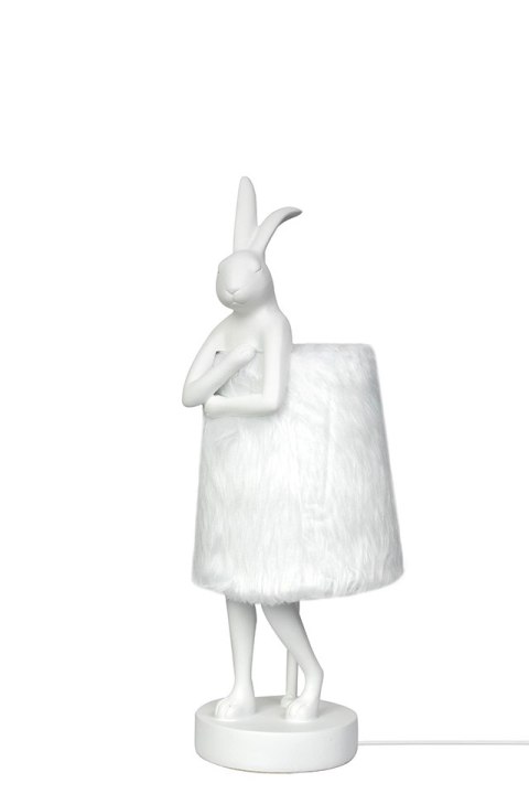 Kare Design KARE lampa stołowa RABBIT FUR 50 cm biała / srebrna