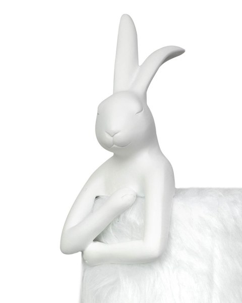 Kare Design KARE lampa stołowa RABBIT FUR 50 cm biała / srebrna