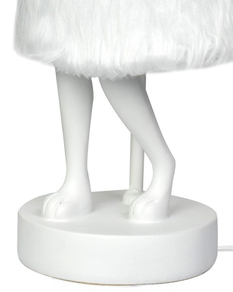 Kare Design KARE lampa stołowa RABBIT FUR 50 cm biała / srebrna