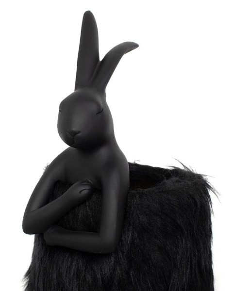 Kare Design KARE lampa stołowa RABBIT FUR 50 cm czarna / złota