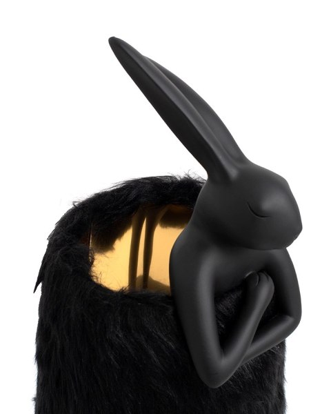 Kare Design KARE lampa stołowa RABBIT FUR 50 cm czarna / złota
