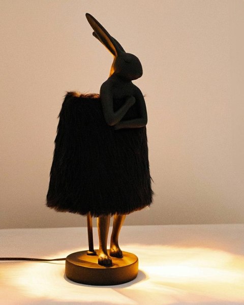 Kare Design KARE lampa stołowa RABBIT FUR 50 cm czarna / złota