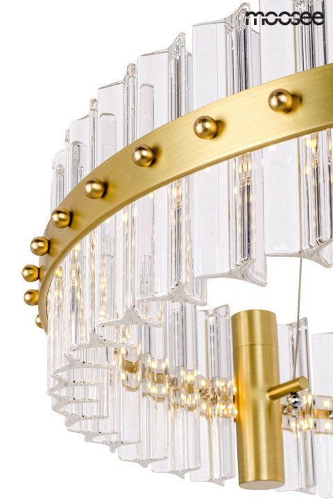 Moosee MOOSEE lampa wisząca SATURNUS 47 złota - LED, kryształ, stal szczotkowana