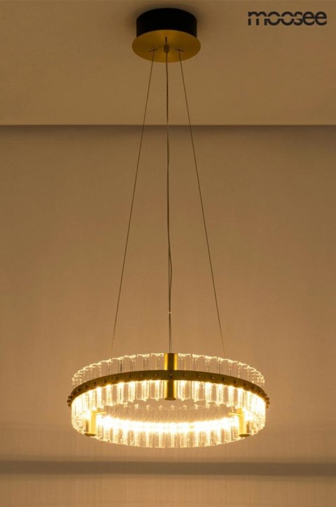 Moosee MOOSEE lampa wisząca SATURNUS 47 złota - LED, kryształ, stal szczotkowana