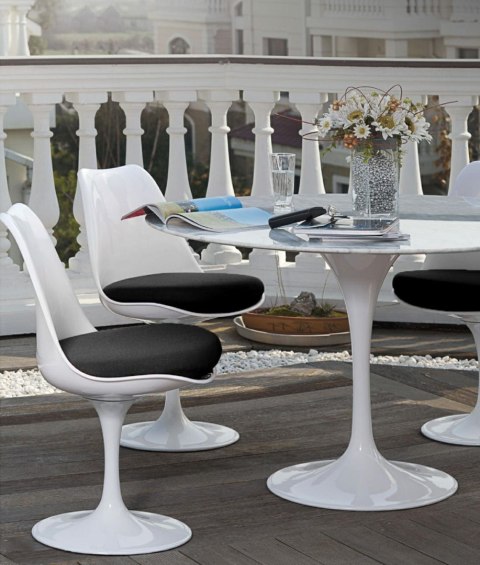 King Home Stół TULIP MARBLE 120 CARRARA biały - marmur, metal
