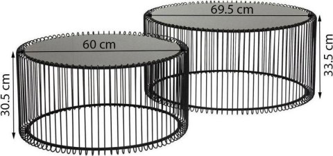 Kare Design KARE zestaw stolików kawowych WIRE czarny
