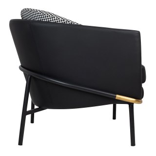 King Home Fotel GUBI czarny - ekoskóra, metal