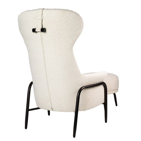 King Home Fotel TEDDY GRAND z podnóżkiem beżowy - stal