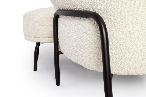 King Home Fotel TEDDY GRAND z podnóżkiem beżowy - stal
