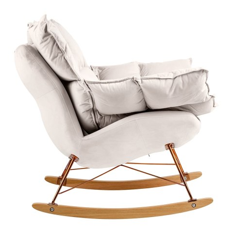 King Home Fotel bujany SWING VELVET beżowy