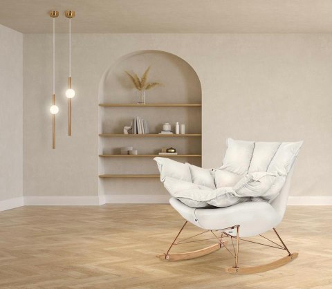 King Home Fotel bujany SWING VELVET beżowy
