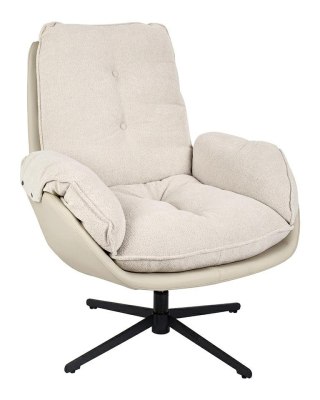 King Home Fotel obrotowy CARINO beżowy - PU, stal