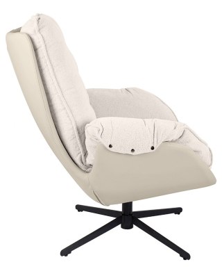 King Home Fotel obrotowy CARINO beżowy - PU, stal