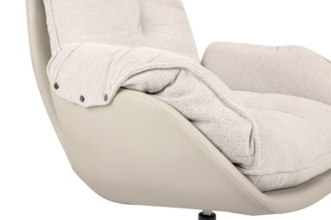 King Home Fotel obrotowy CARINO beżowy - PU, stal