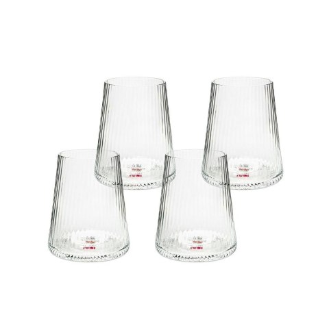 Kare Design KARE komplet 4 szklanek RIFFLE 440ml transparentny