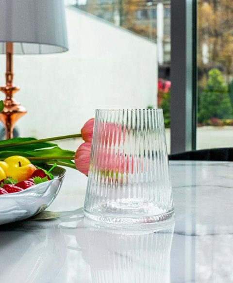 Kare Design KARE komplet 4 szklanek RIFFLE 440ml transparentny